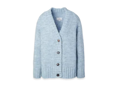 Maison Margiela V-Neck Botanical Dye Cardigan "Pale Blue"