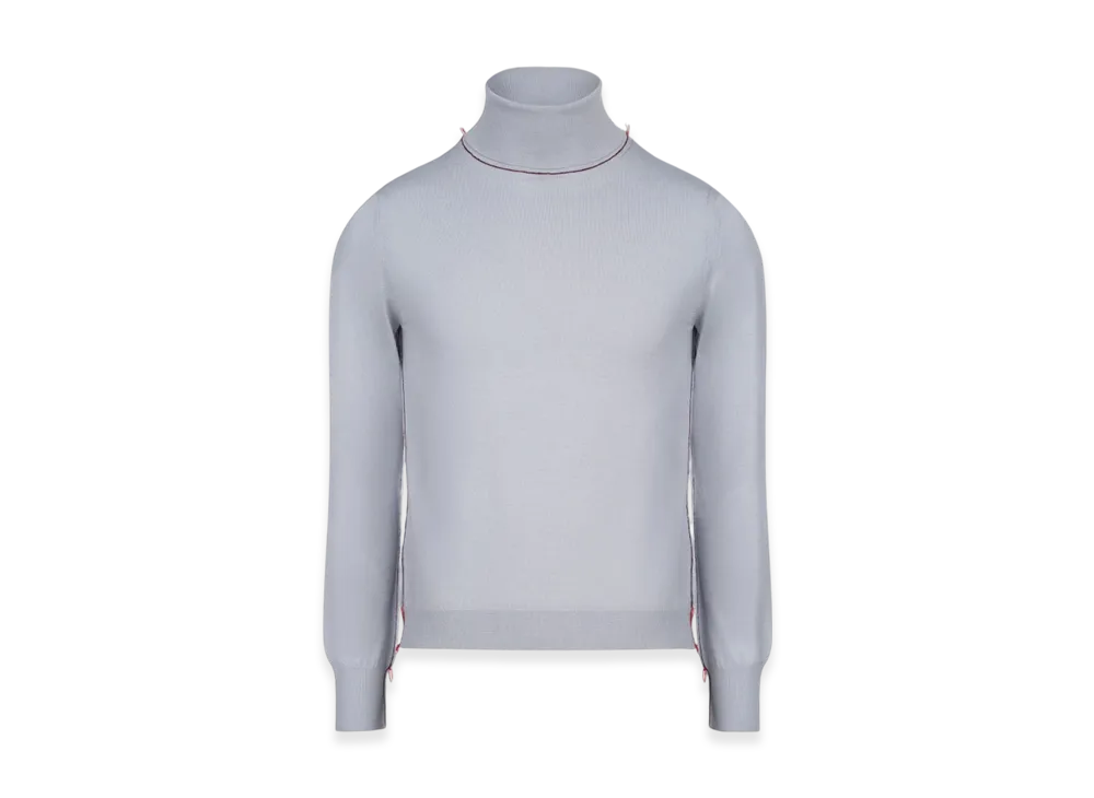 Maison Margiela Women's Work in Progress High-Neck Sweater "Pale Blue"