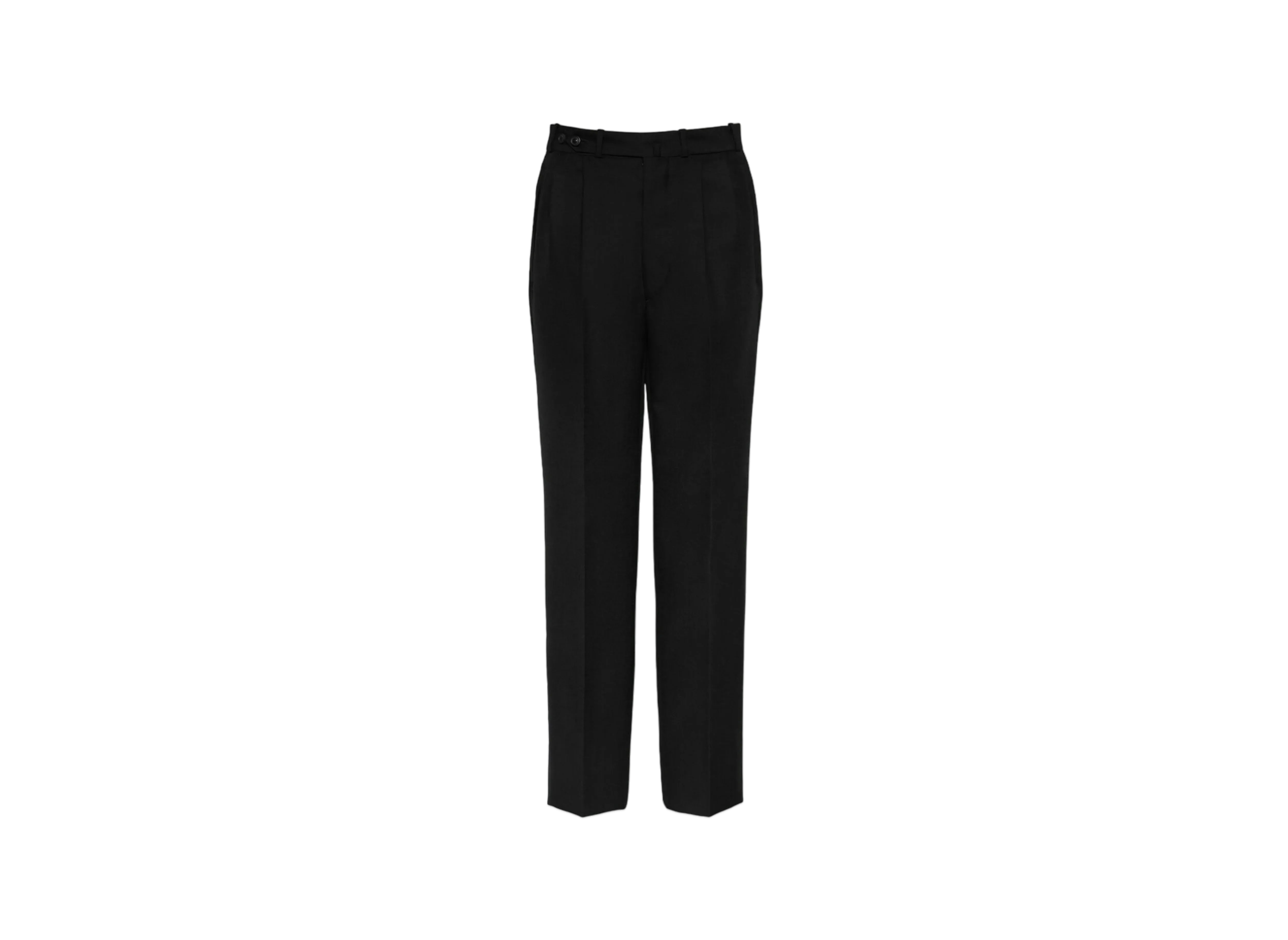 Maison Margiela Women's Herringbone Wool Pleated Trousers "Black"