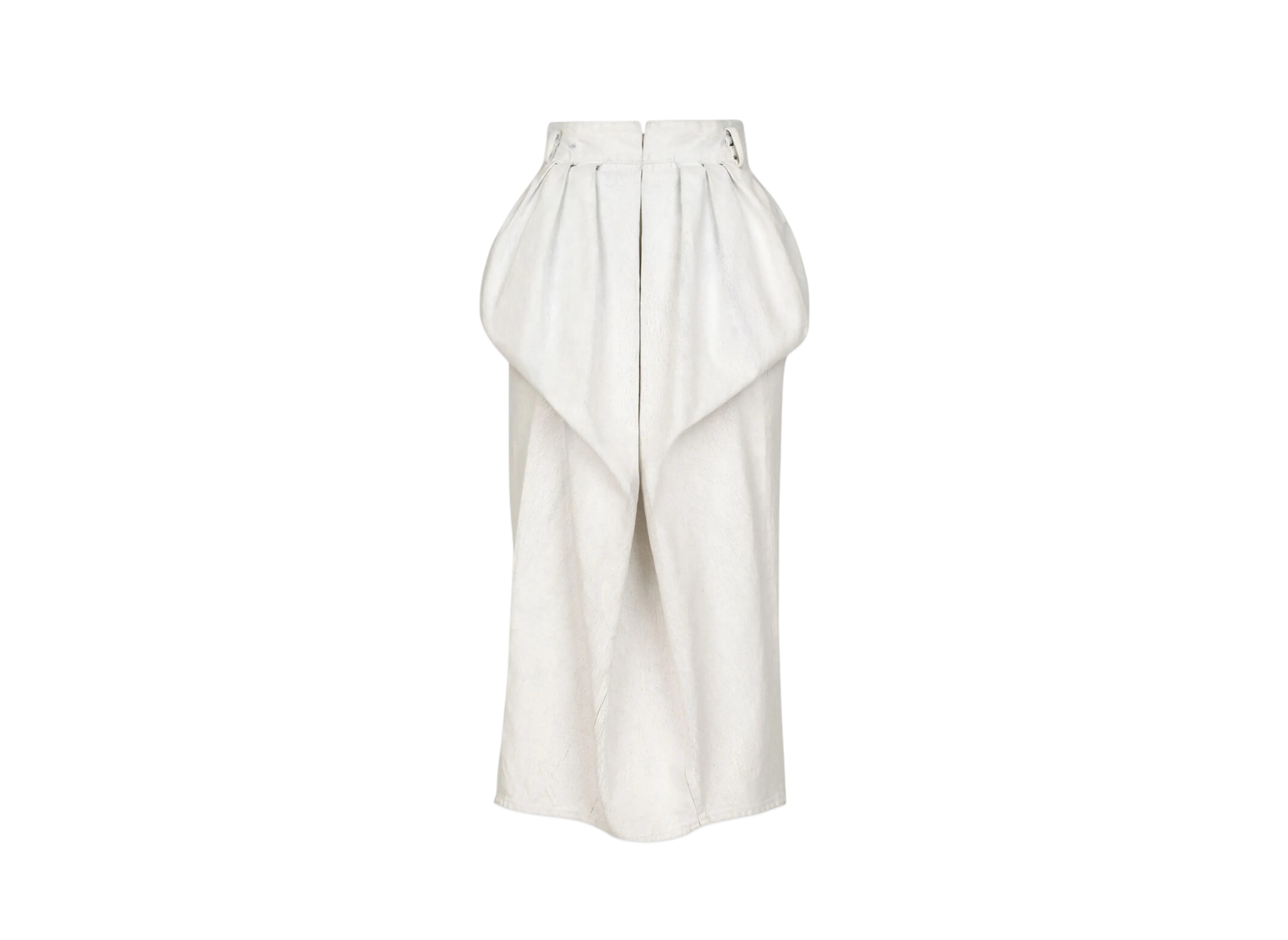 Maison Margiela Women's White Painted Denim Gathered Skirt "White"