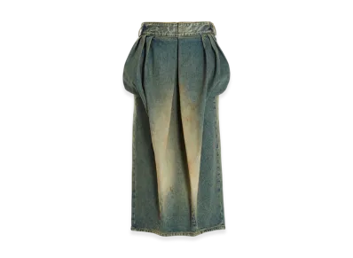 Maison Margiela Women's Denim Gathered Skirt "Dirty Wash"