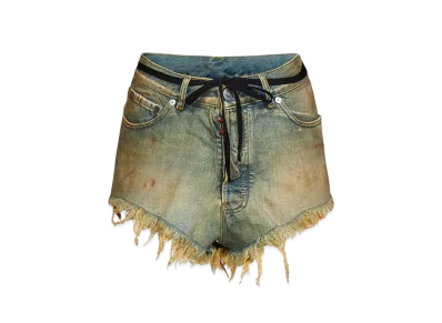 Maison Margiela Women's Distressed Denim Shorts "Dirty Wash"