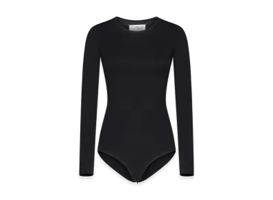 Maison Margiela Women's Viscose Long Sleeve Bodysuit "Black"