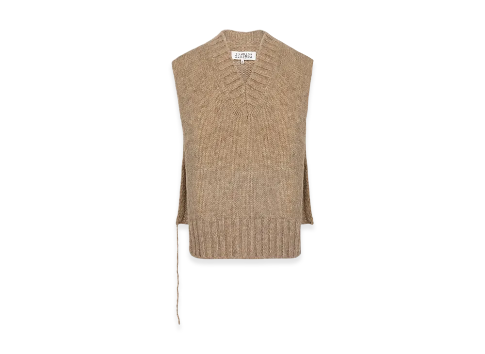 Maison Margiela Women's Botanical Dye Knit Vest "Light Brown"