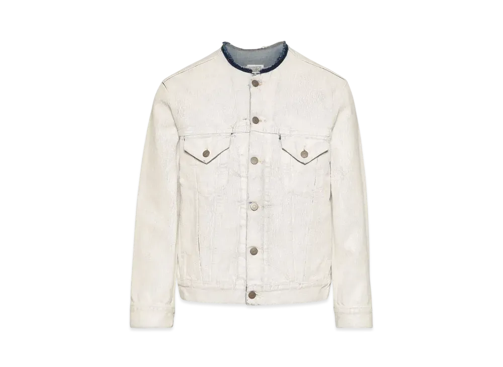 Maison Margiela Men's Collarless Denim Jacket "White"