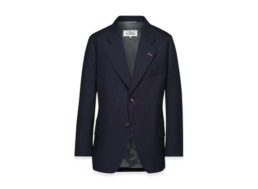 Maison Margiela Men's Herringbone Wool Jacket "Navy"