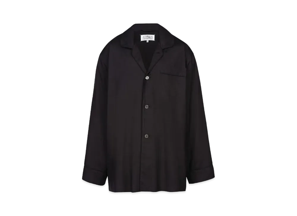 Maison Margiela Men's Silk Poplin Shirt "Black"