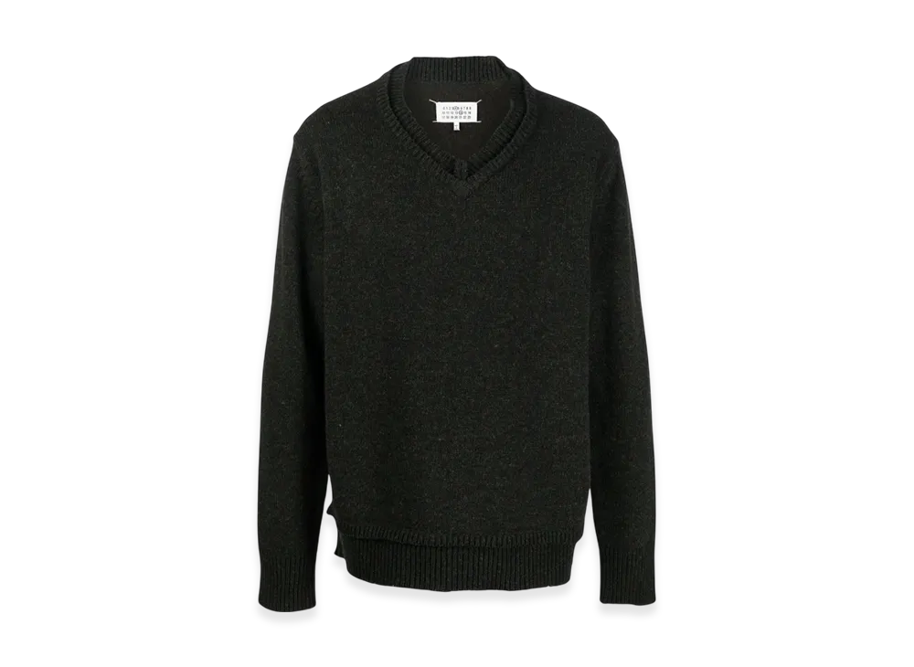 Maison Margiela Elbow Patch Sweater "Dark Green/Walnut"