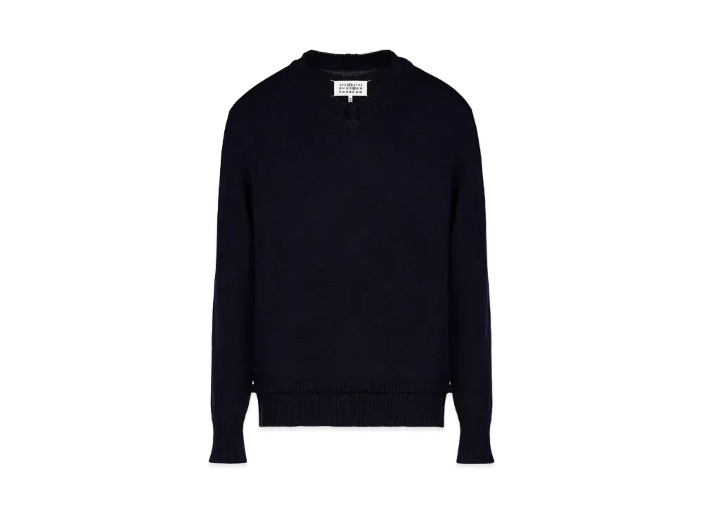 Maison Margiela Men's Elbow Patch Sweater "Navy"