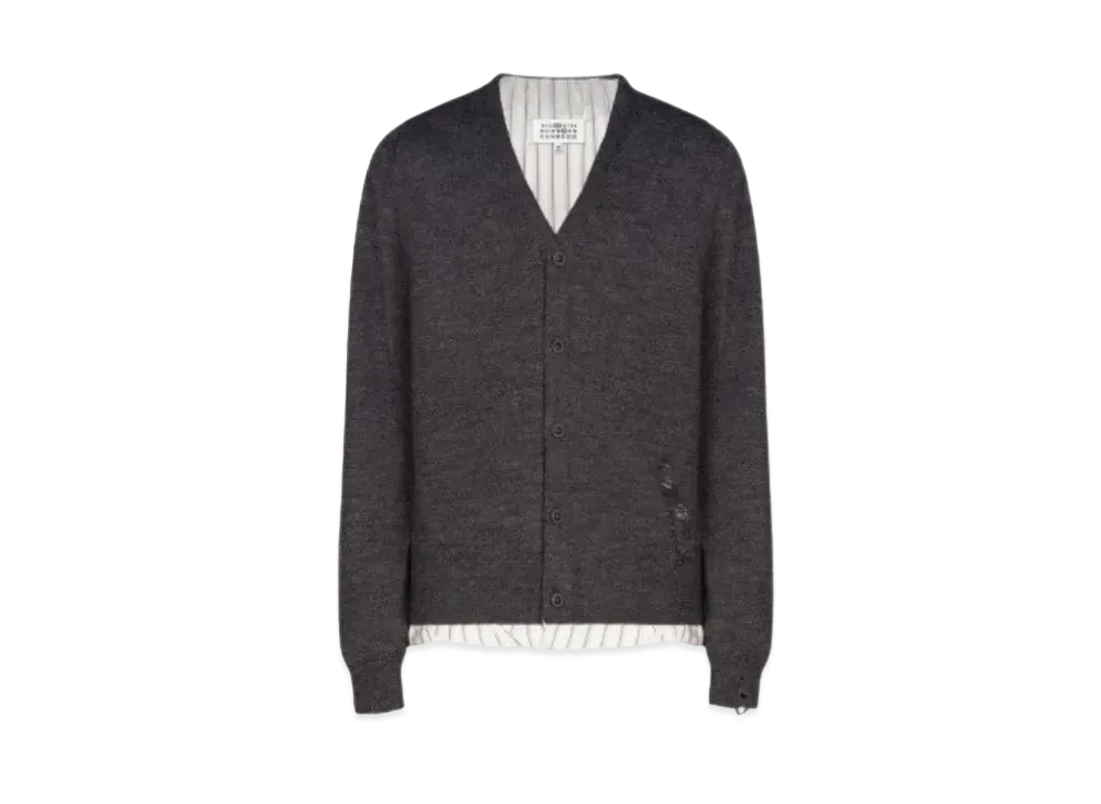 Maison Margiela Distressed Cardigan "Dark Gray"
