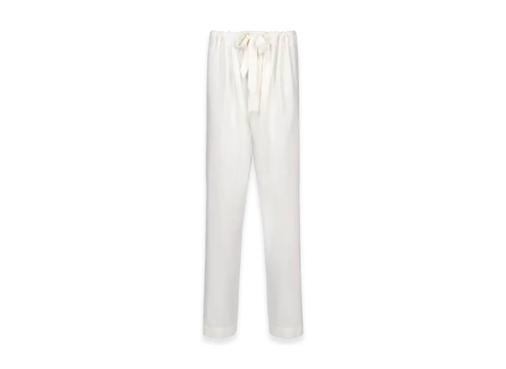 Maison Margiela Silk Poplin Trousers "Off White"