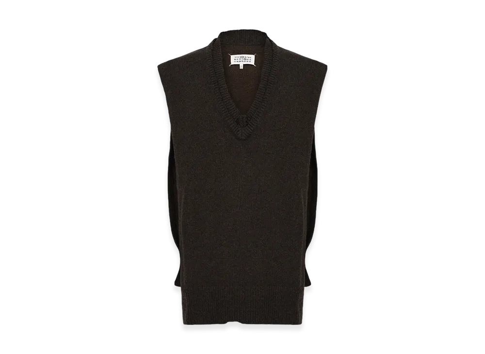 Maison Margiela Layered Knit Vest "Dark Green/Walnut"