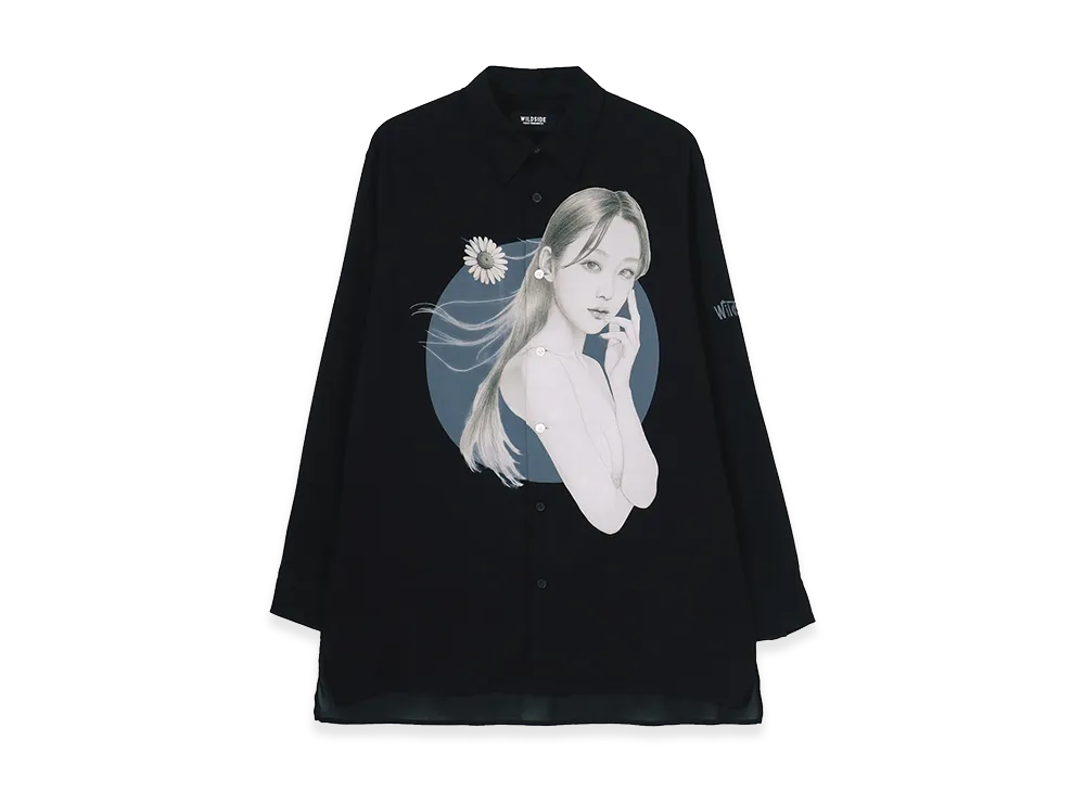 WILDSIDE YOHJI YAMAMOTO x Suzume Uchida Uchida Rayon Shirt (Spring Breeze) "Black"
