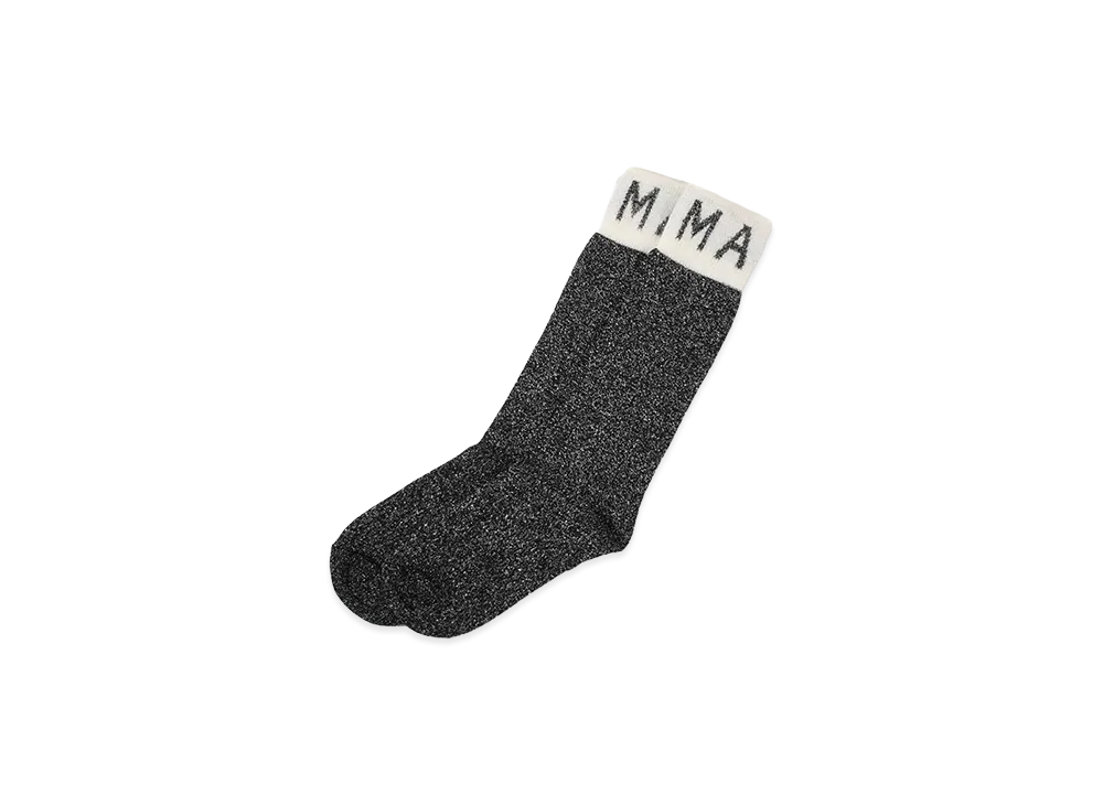 MARNI Women's Lame Crew Socks "Black"