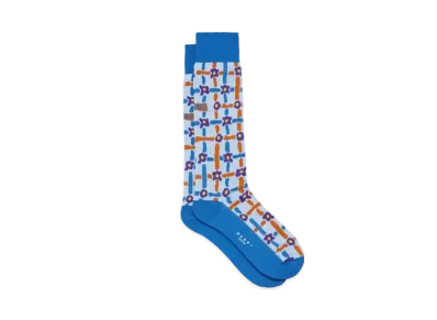 Marni Cotton Socks with Saraband Pattern "Illusionblue"