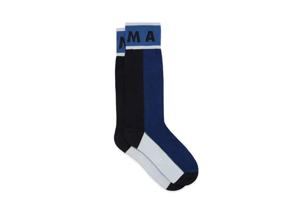 Marni Colour-Block Cotton Socks "Pale Sky"
