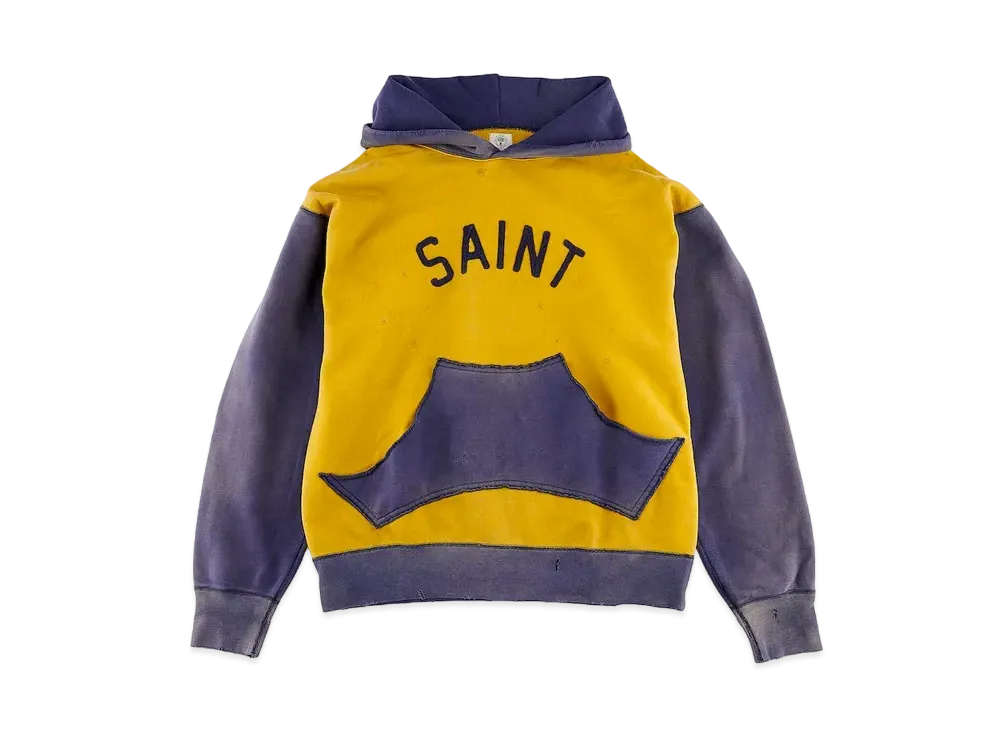 SAINT Mxxxxxx FELT HOODIE "Yellow Navy"