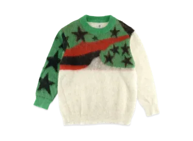 SAINT Mxxxxxx STT MOHAIR KNIT SWTER "White Green"
