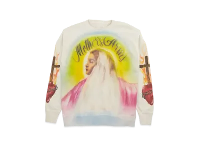 SAINT Mxxxxxx CREWNECK SWEAT AIRBRUSH MOTHER "White"