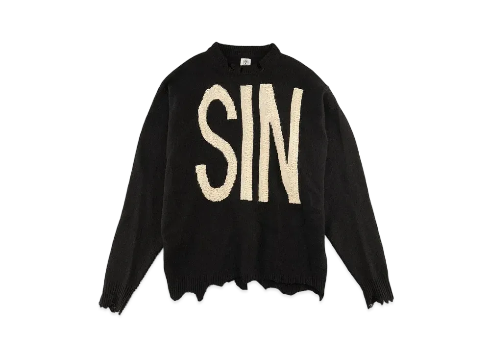 セントマイケル ウール セーター サイン "ブラック"