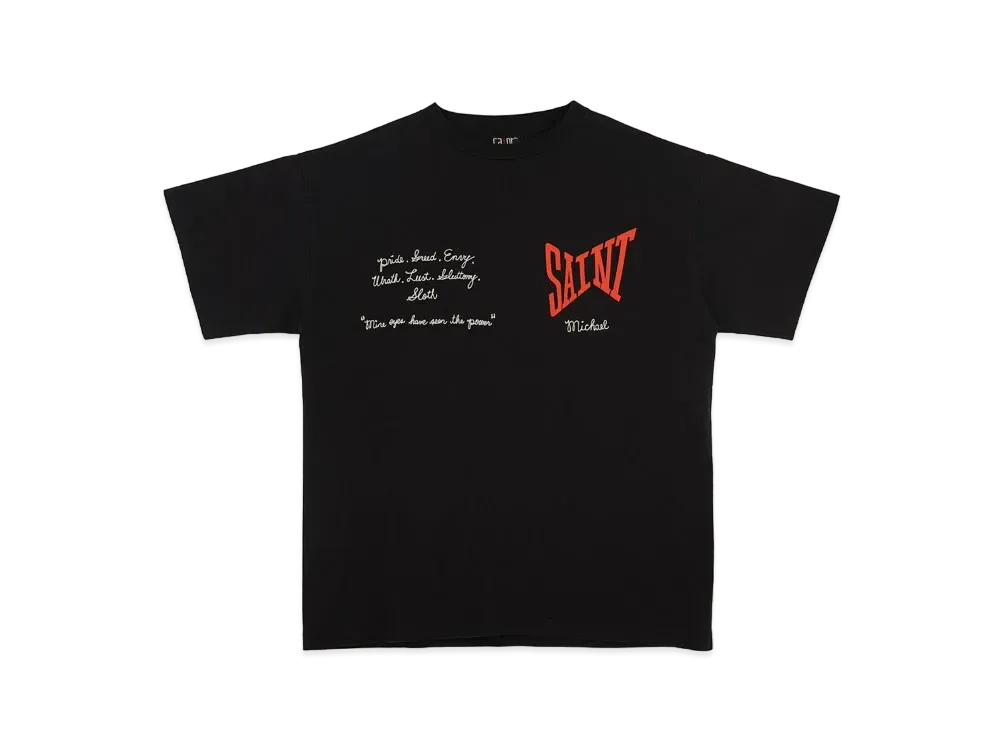 SAINT Mxxxxxx SAINT LOGO MESSAGE T-SHIRT "Black"