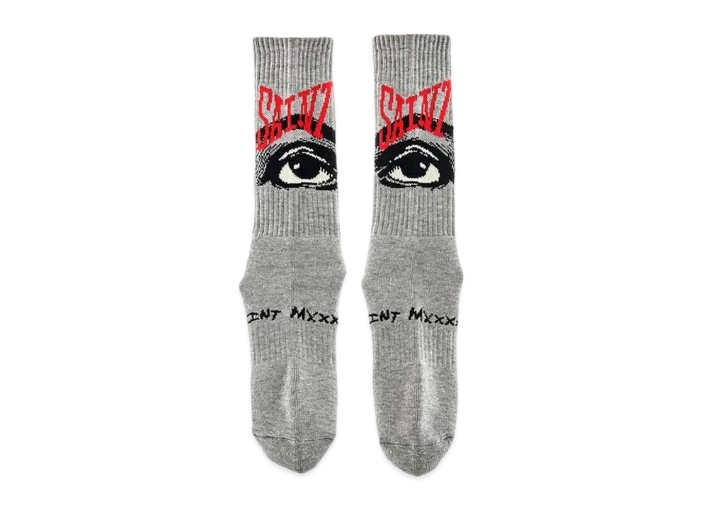 SAINT Mxxxxxx 23AW Eyes Socks "Gray"