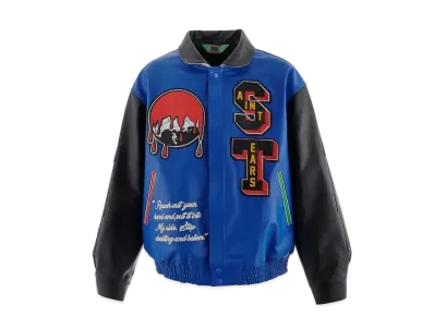 SAINT Mxxxxxx x DENIM TEARS Varsity Jacket H Grail "Blue"