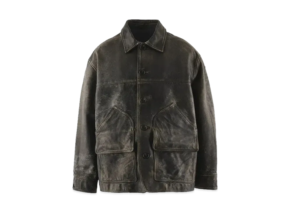 SAINT Mxxxxxx x Shermer Academy 24SS LTHR JKT Damage "Brown"