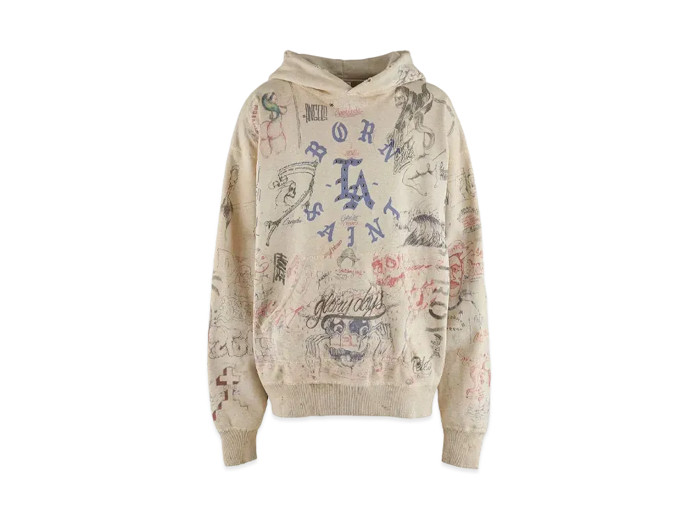 Saint Mxxxxxx x Born x Raised 24SS LA Hoodie "Gray" SM-YS8-0000-C11