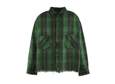 Saint Mxxxxxx 24SS Frnl Check Shirts "Green/Black"
