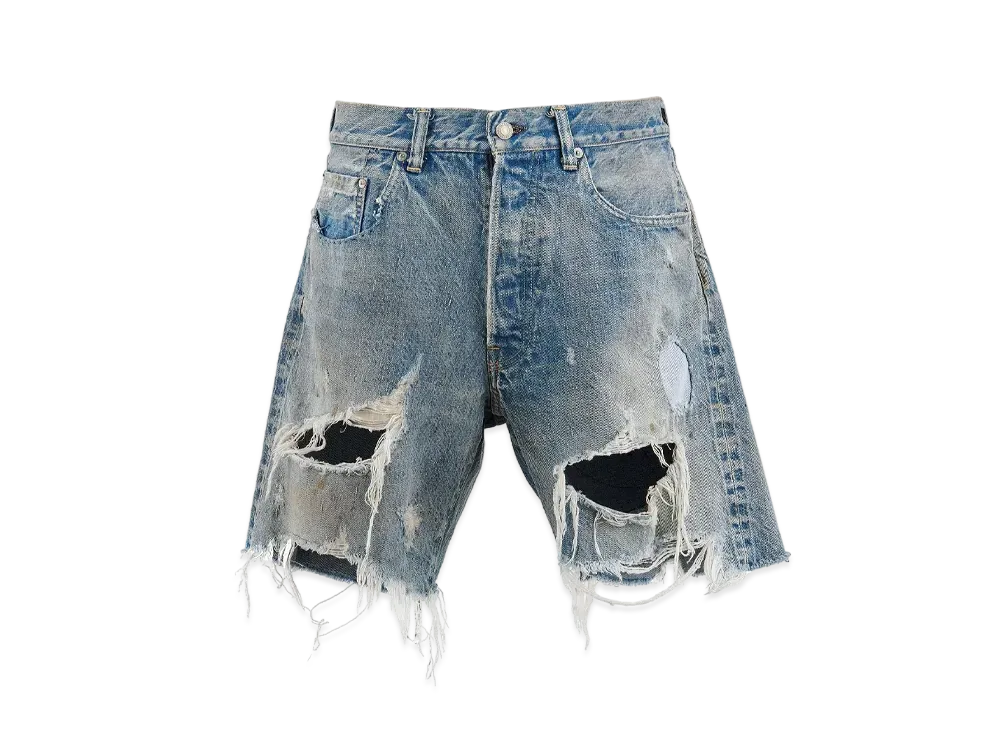 SAINT Mxxxxxx 24SS Damage Denim Shorts "Blue"