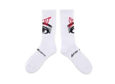 SAINT Mxxxxxx Socks_Eye "White" (24FW) SM-YS1-0000-100