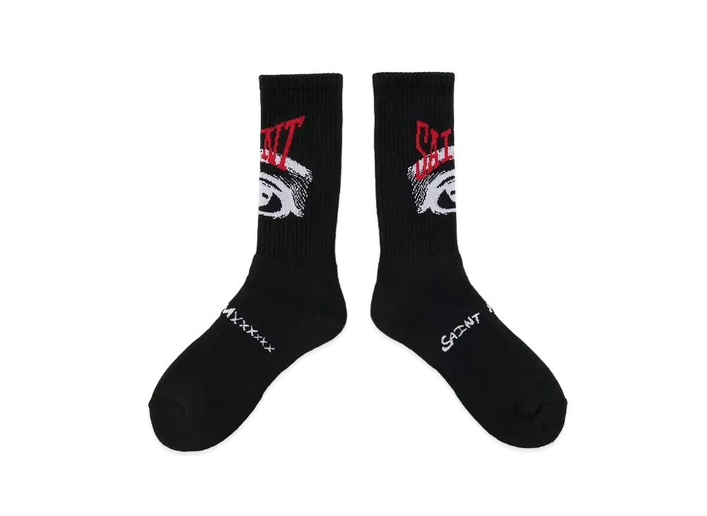 SAINT Mxxxxxx Socks_Eye "Black" (24FW) SM-YS1-0000-101