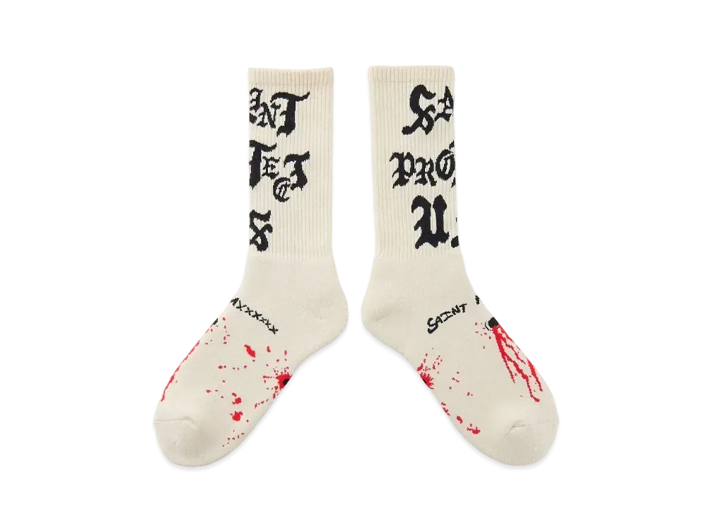 SAINT Mxxxxxx Socks_Saint Protect "Ecru" SM-YS1-0000-105