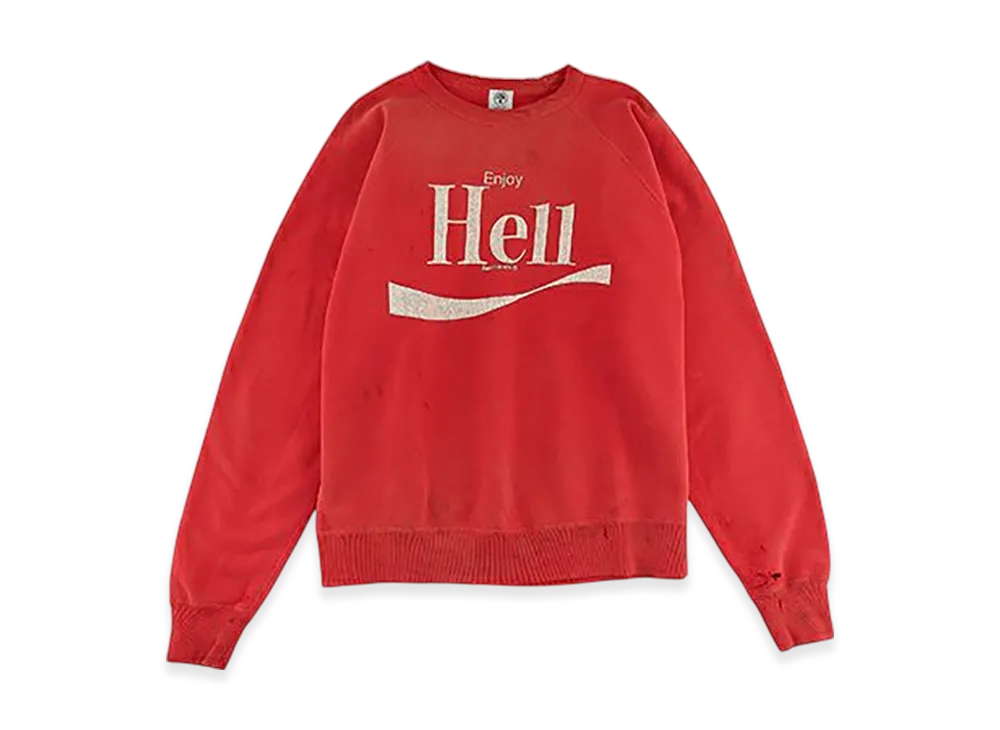 Saint Mxxxxxx Raglan Sweat Shirt Enjoy Hell "Red"