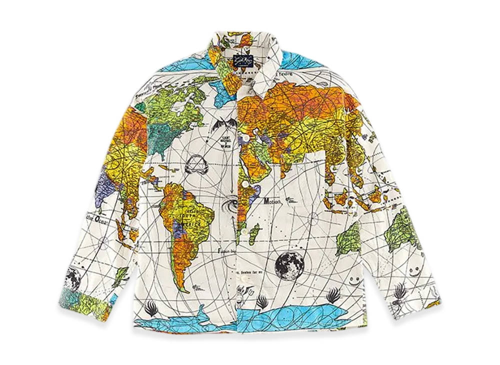 Saint Mxxxxxx DW Pajama Shirt World Map "White"