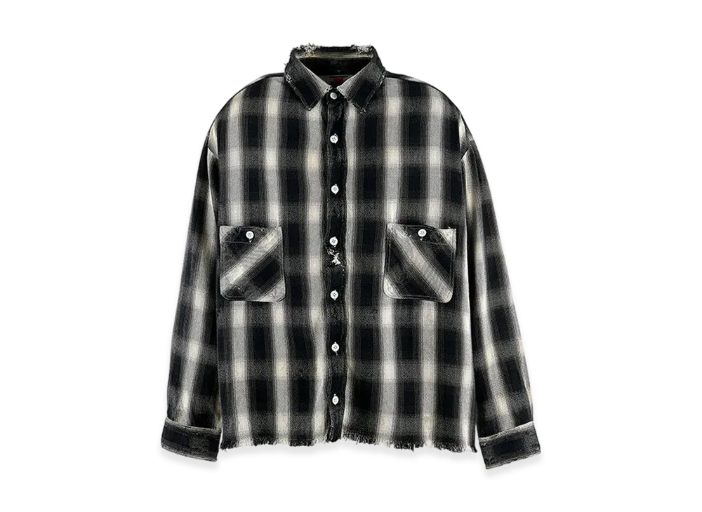Saint Mxxxxxx Flannel Shirt Check "Black/White"