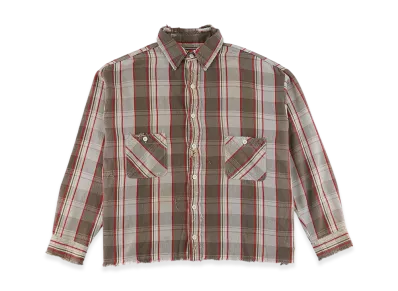 SAINT Mxxxxxx Shermer Academy Flannel Shirt "Red/Brown"