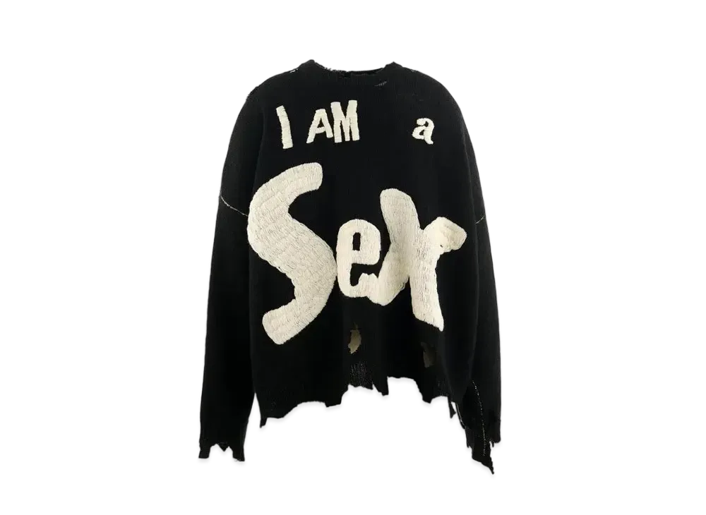 SAINT Mxxxxxx x Sex PistoLS SP_Crew Knt_I AM A "Black"