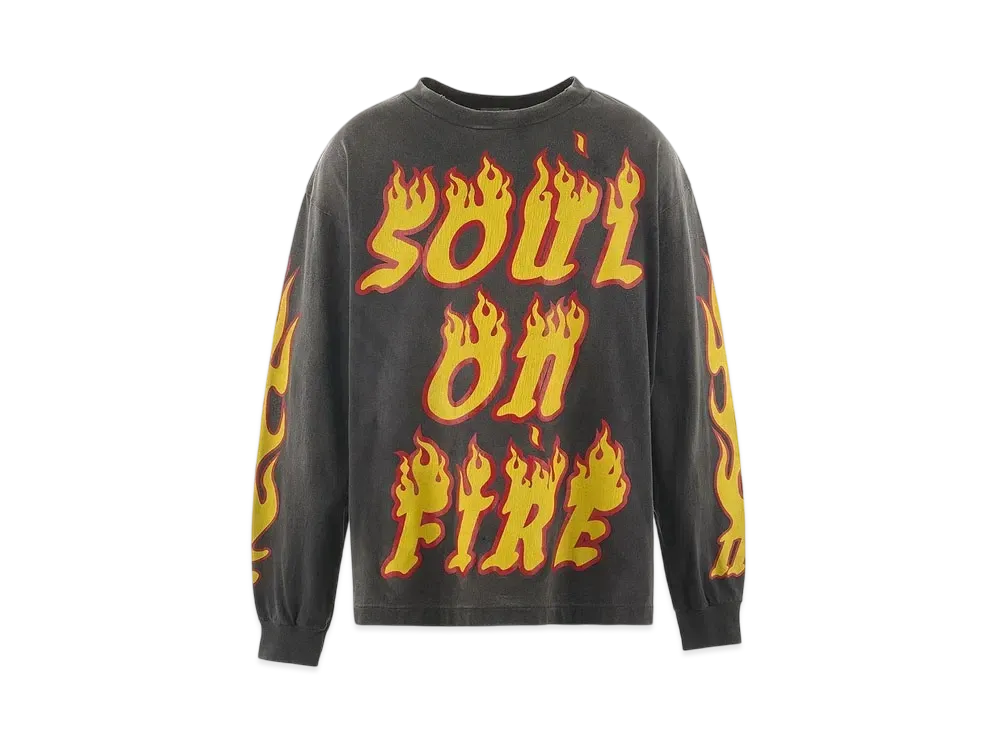 Saint Mxxxxxx Soul On Fire Long Sleeve T-Shirt "Black"