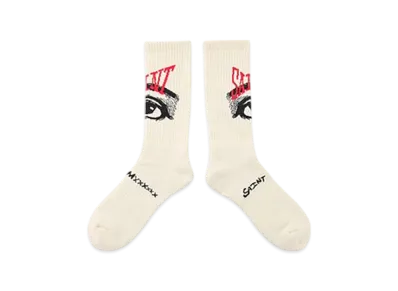 SAINT Mxxxxxx Eye Socks "Ecru" (25FW) SM-HR1-0000-105