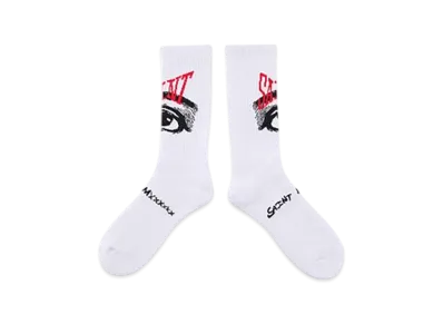 SAINT Mxxxxxx Eye Socks "White" (25FW) SM-HR1-0000-103