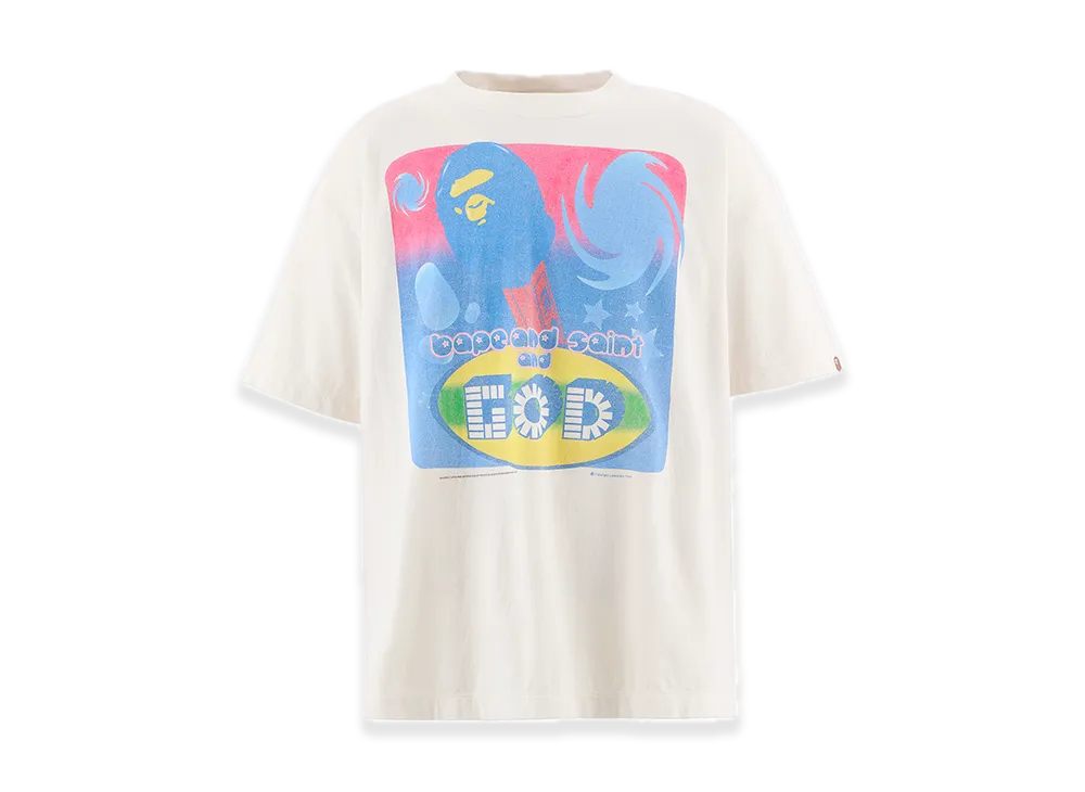 SAINT Mxxxxxx x A BATHING APE BAPE SS Tee God "White"