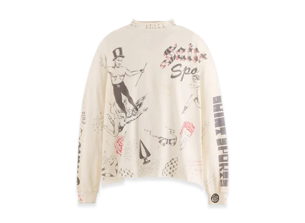 SAINT Mxxxxxx x Alexis Ross ALX LS Tee Drawing "White"