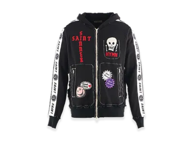 SAINT Mxxxxxx x A LOVE MOVEMENT ALM Knit Zip Hoodie "Black"