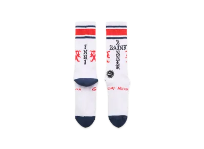 SAINT Mxxxxxx Socks Sinner "White/Red/Blue"