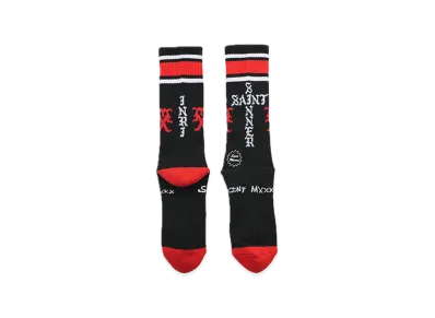 SAINT Mxxxxxx Socks Sinner "Black/Red"
