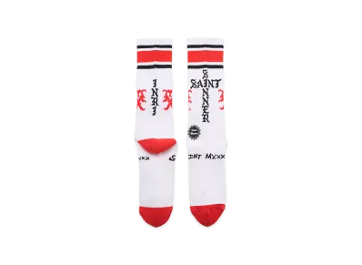 SAINT Mxxxxxx Socks Sinner "White/Red"