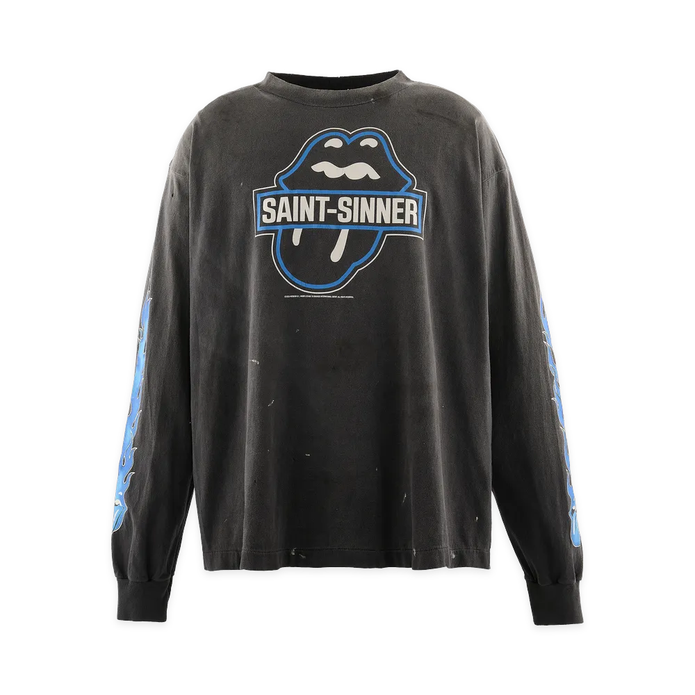 SAINT Mxxxxxx x The Rolling Stones TRS LS T-Shirt Fire "Black"