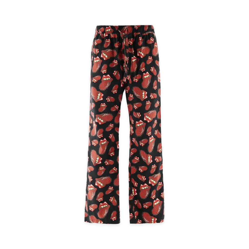 SAINT Mxxxxxx x The Rolling Stones TRS Pajama Pants Lips&Tongue "Black"